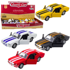 Lean Toys Klasszikus autó visszahúzható meghajtással, fém nyíló ajtókkal, 1:32 keverék autópálya és játékautó