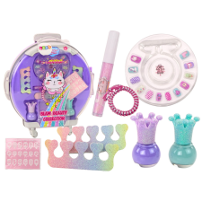 Lean Toys Kozmetikai készlet Nail Smink Bőröndben Lila Bőrönd 9 db. szépségszalon