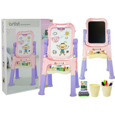 Lean Toys Mágneses krétatábla kék-piros kiegészítőkkel kreatív és készségfejlesztő