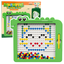 Lean Toys Mágneses tábla puzzle mozaik dinoszaurusz zöld kártyák 20 minta kreatív és készségfejlesztő