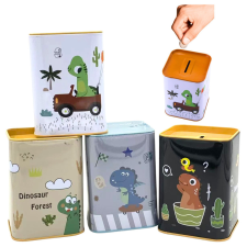 Lean Toys Malacpersely Dinoszaurusz az autóban Tanuljunk spórolni Fém 11x8cm oktatójáték