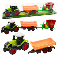Lean Toys Mezőgazdasági traktor pótkocsi billenő kocsi készlet autópálya és játékautó