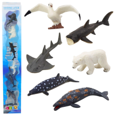 Lean Toys Mini figurák készlet tengeri állatok parti sirály cápa 6-8cm 6db játékfigura