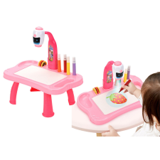 Lean Toys Mini projektor robotasztal 2 az 1-ben tartozékok Rózsaszín kreatív és készségfejlesztő