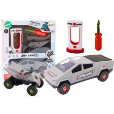 Lean Toys Modern autó quad szétszereléshez barkácsolás szürke készlet autópálya és játékautó