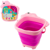 Lean Toys Összecsukható szilikon tengerparti vödör Unicorn Pink