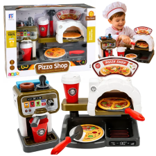 Lean Toys Pizzéria készlet Pizza sütő Kávéfőző Kiegészítők Bolt konyhakészlet