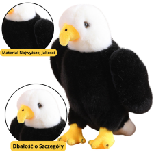 Lean Toys Plüss Eagle Bird plüss kabalája ennivaló fekete-fehér 25cm plüssfigura