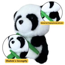 Lean Toys Plüss kabalája bújós panda bambusszal 18cm plüssfigura