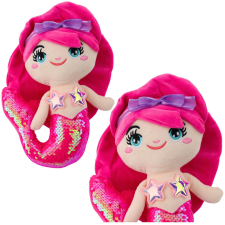 Lean Toys Plüss sellő ennivaló farok flitter Intense Pink 28cm plüssfigura