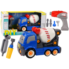 Lean Toys Rajzfilm betonkeverő teherautó DIY kék esztergálásához barkácsolás, építés