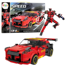 Lean Toys Robot Autó 2 az 1-ben Építőtégla GT3 Piros 335 db. építkezés