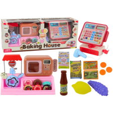 Lean Toys Set Donut Shop Confectionery Cash Register Microwave konyhakészlet