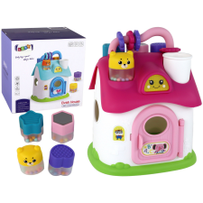 Lean Toys Sorter House interaktív rózsaszín oktató puzzle készségfejlesztő