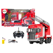 Lean Toys Tűzoltóautó gémes távirányítós szórófejes lámpákkal távirányítós modell