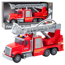 Lean Toys Tűzoltóautó létragém meghajtó vízlámpák hangjai autópálya és játékautó