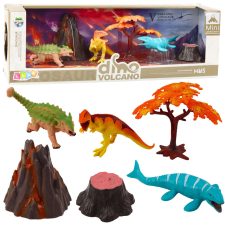 Lean Toys Valósághű dinoszauruszok vulkánfa figurák készlete 6db játékfigura