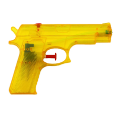 Lean Toys Vízipisztoly Kis műanyag sárga 15 cm x 10,5 cm katonásdi