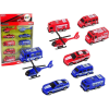 leantoys 10 Darabos Készlet Resorcery Mentőjárművek Rendőrség, Tűzoltóság 14855 (14855)
