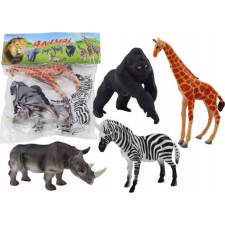 leantoys Afrikai Állatfigurák Készlete, 4 db Zsiráf Gorilla 17913 (17913) játékfigura