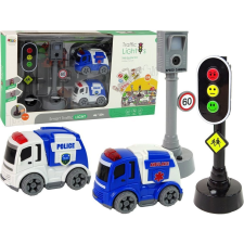 leantoys Autók - Közlekedési Lámpákkal és Útjelző Táblákkal (13628) autópálya és játékautó