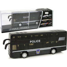 leantoys Emeletes Rendőrségi Busz - Hanggal, Fekete (10030-uniw) autópálya és játékautó