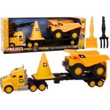 leantoys Építőipari Gépek Készlet - Teherautóval, Billenővel, Sárga ( ) autópálya és játékautó