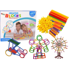 leantoys Építőkészlet, Építőkockák, Rakásolható Pálcák, Szívószálak – 12744 (12744) építkezés