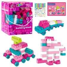 leantoys Építőkockák 3D matricák Pasztellrózsaszín 150 db.. – 23506 (23506) építkezés