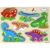leantoys Fából Készült 3D-s Puzzle Gyerekeknek Logikai Játék Dinosaurs Jigsaw 11 Darabos16695 (16695)