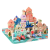 leantoys Fából készült puzzle város készlet gyerekeknek, kockák számokkal és betűkkel, 135 db MCT 9830