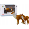 leantoys Felnőtt Láma Figura 8 cm, Fiatal Lámával 6 cm, Állatok a Világból18977 ( )
