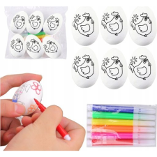 leantoys Húsvéti Hungarocell Tojások Festéshez Jelölők Tyúk 6db 21338 (21338) party kellék