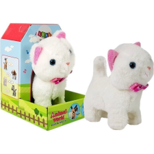 leantoys Interaktív Fehér Akkumulátoros Macska Sétál és Énekel Hanggal (7182) készségfejlesztő