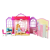 leantoys Kihajtható babaház Szőke baba kiegészítőkkel Konyhai WC hálószoba egy bőröndben 7361