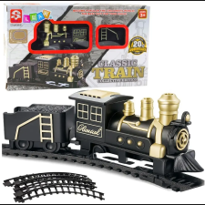 leantoys Lean Toys Klasszikus Vonatmozdony Teherkocsi Sínek 53x48,5 cm kisvasút