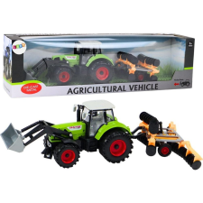 leantoys Mezőgazdasági Traktor Kotrógép - Tárcsás, Zöld ( ) autópálya és játékautó