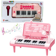 leantoys Oktatóelektronikus Zongora Kottatartóval És Mikrofonnal, 24K Rózsaszín- 23408 (23408) készségfejlesztő