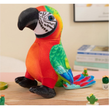 leantoys Plüss Papagáj - 20 cm, Piros (16849) plüssfigura