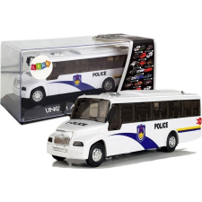 leantoys Rendőrségi Busz - Hanggal, Fehér (6904) autópálya és játékautó