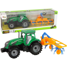 leantoys Súrlódó Meghajtású Traktor - Gereblyével Zöld (14840) autópálya és játékautó