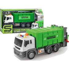 leantoys Szegregációs Szemetes Teherautó - Súrlódásos Meghajtóval, Hangeffektusokkal, 1:16, Zöld (11080) autópálya és játékautó