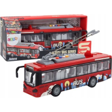leantoys Trolibusz - 1:16, Fény és Hanghatásokkal, Piros ( ) autópálya és játékautó