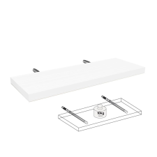  Lebegő polc fehér 50 cm x 25 cm x 2,5 cm bútor