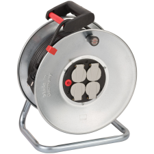Lectra Technik Kft. Kábeldob 50 méteres kábellel, 4 dugalj, ezüst/fekete (Garant SK) villanyszerelés