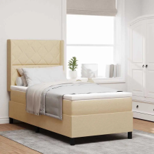  LED Box Spring Ágy matracmal Krém 100 x 200 cm szövet ágy és ágykellék