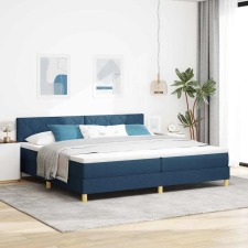  LED Box Spring Ágy matracmal leddel Kék 200 x 200 cm szövet ágy és ágykellék