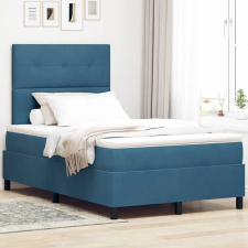  LED Box Spring Ágy matracmal Sötét kék 120 x 190 cm szövet ágy és ágykellék