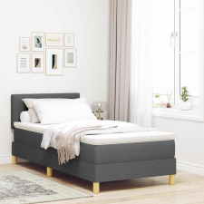  LED Box Spring Ágy matracmal Sötétszürke 80 x 200 cm szövet ágy és ágykellék
