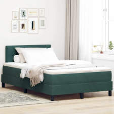  LED Box Spring Ágy matracmal Sötétzöld 120 x 190 cm Bársony ágy és ágykellék